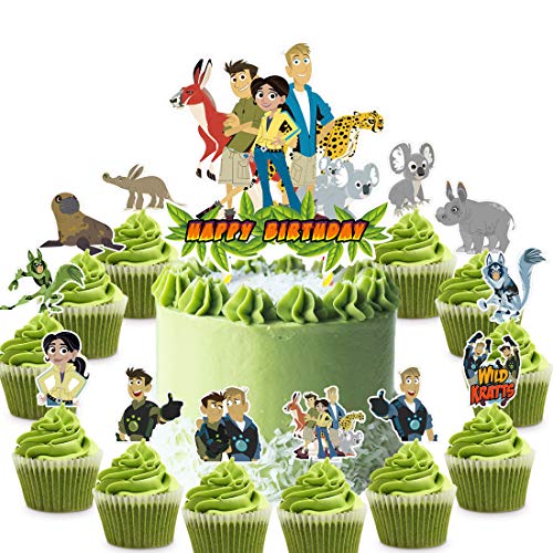 Party Packs for Wild Kratts Cake Topper Cupcake Toppers Party Supplies Decorations for Birthday Cake