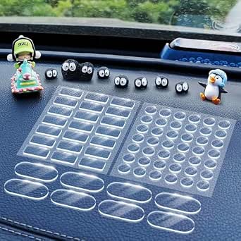 Removable Car Double Sided Glue Sticky Dots, Strong Hold Adhesive Dots for Car Dashboard Decorations, No Residue Transparent Mounting Tape for Auto Accessories 268pcs
