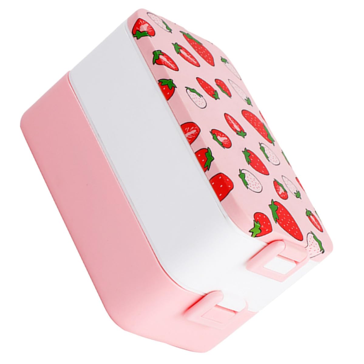 TOYANDONA Bento Box Portatile a Fragola, 2 Livelli, Pp, per Microonde