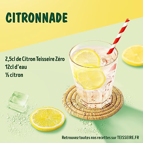 Teisseire Zéro Sucre, Sirop de Citron pour Boisson Rafraîchissante, Cocktails, Bidon 3x60cl – vue 2