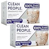 The Clean People Fabric Softener Sheets - Dryer Sheets - Softens & Removes Static Cling - Vegan Laundry Softener, Essential Oils (240 Count, Fragrance Free)