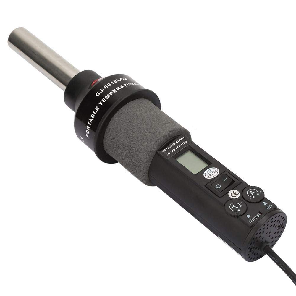 Wakects Pistola ad Aria Calda 450W con Display LCD, Temperatura Regolabile, Stazione di Saldatura Dissaldante, 4 Ugelli Inclusi