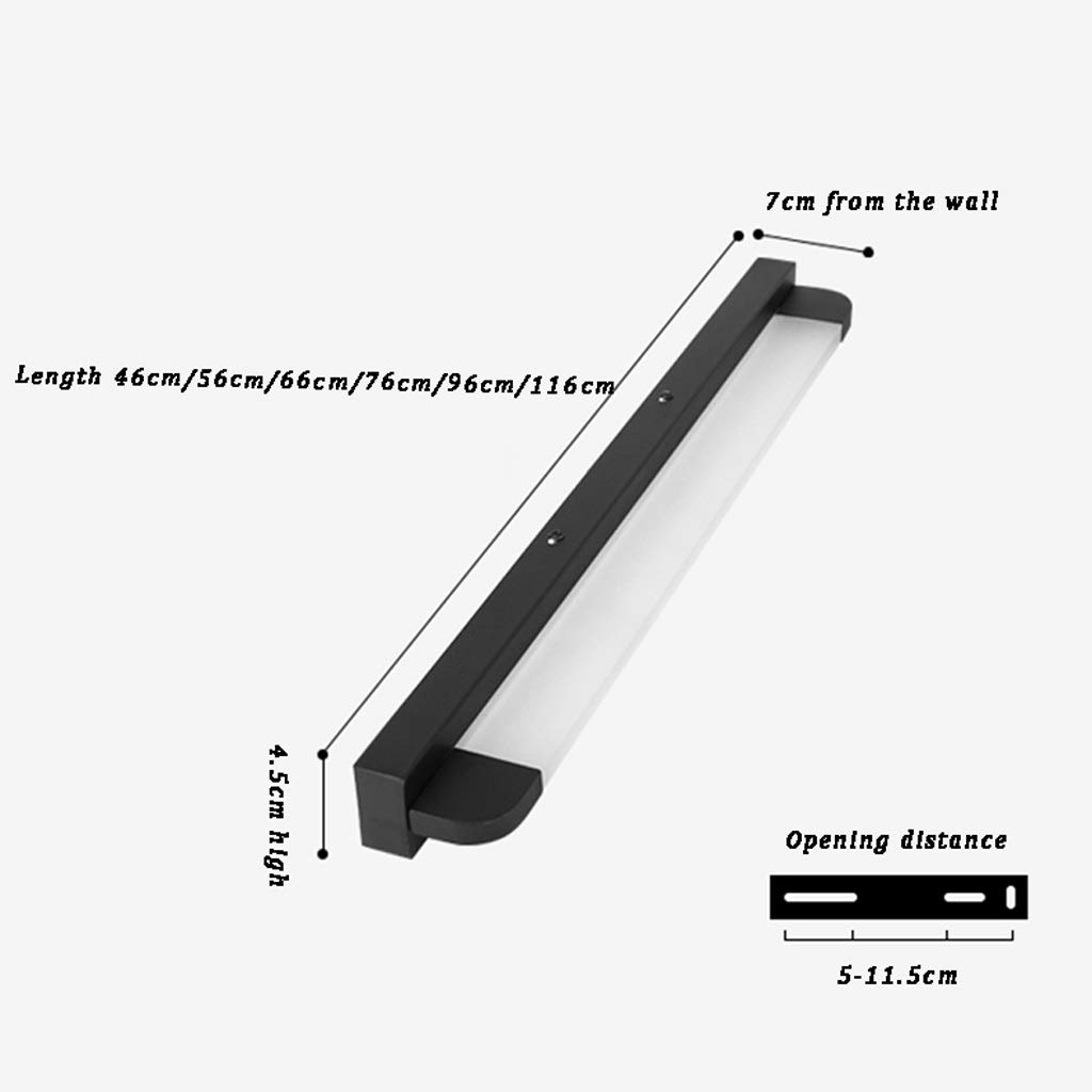 Fari a Specchio Led Bagno Lampada da Parete Bagno Lampada Trucco Lampada Specchio/Black-Warm Light/96Cm