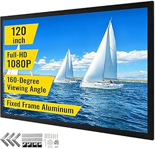 VEVOR Projection Screen 16:9 4K HDTV Movie Screen Fixed Frame 3D Projector Screen for 4K HDTV Movie Theater Outdoor Use (120inch)