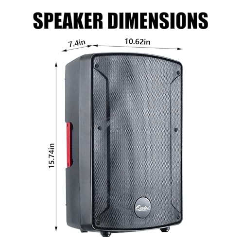EXOTON S-1202 12inch Bluetooth PA System with Powered Mixer Set, Passive Speakers with 6 Channel Mixer/Stands/Mic/Effect Controller/ 48V Phantom Power,for Indoor&Outdoor - Thumbnail 5