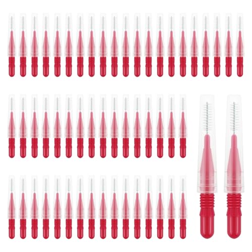 Qerutk Cepillos interdentales, 60 cepillos de hilo dental para dientes, cepillo de higiene dental, palillos de hilo dental, mini herramienta de limpieza de dientes, para espacios entre dientes (3 mm