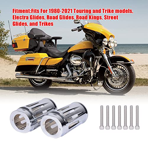 Goldfire Billet Fork Boot Slider Cover Suit For H-D Flt Flhr Flhx Flht Cow Bells Touring Street Glide 86-19 (Chrome) #TOP6