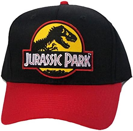 Project T Jurassic Park Movie Yellow Sci-Fi Patch Snapback Red Black Cap Hat