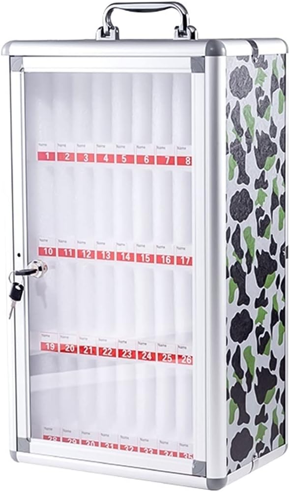 Cell Phone Lock Box 12/24/36/48/60 Slots Aluminum Alloy Phone Storage Cabinet Handle Phone Organizer for Classroom Factory Camp,12 (36)