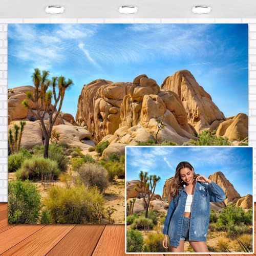 Leowefowa 10x8ft Vinyl Joshua Tree National Park Backdrop Wild West