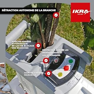 Ikra Broyeur silencieux électrique ILH 3000A, diamètre de la branche 44mm, moteur puissant de 3000W Automatique