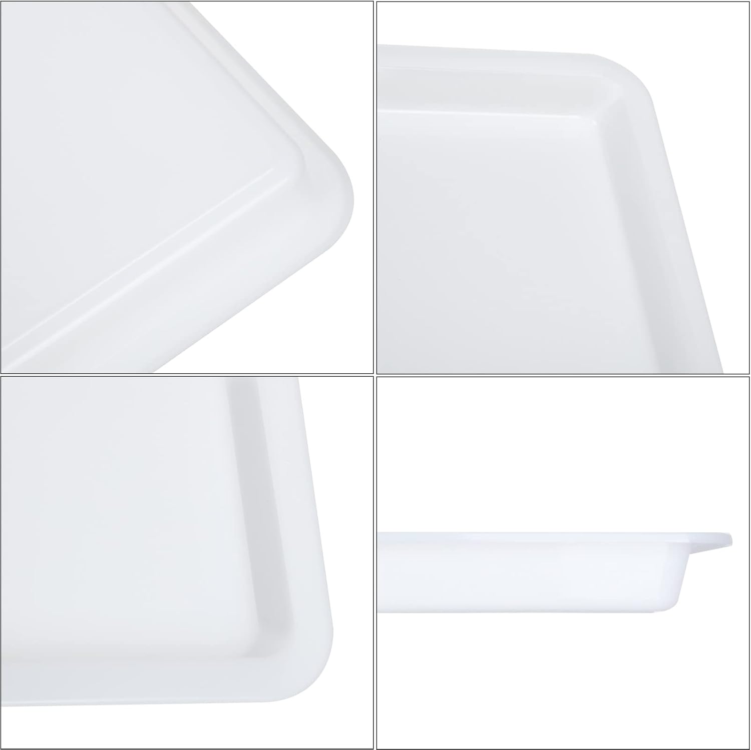 QTLCOHD 12Pcs Plastic Art Trays White Activity Crafts Tray Organizer Tray Serving Tray for Home,School,Kids,DIY Projects,Painting and Beads