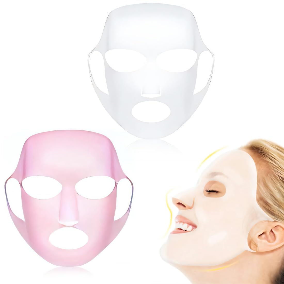 Mascarilla facial que evita la evaporación, mascarilla facial reutilizable, soporte de mascarilla facial de silicona, 2 piezas