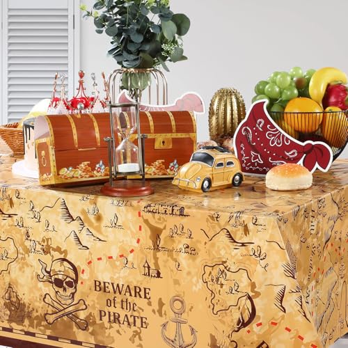Nappes de fête pirates en plastique grand format pour nettoyer rapide 6x