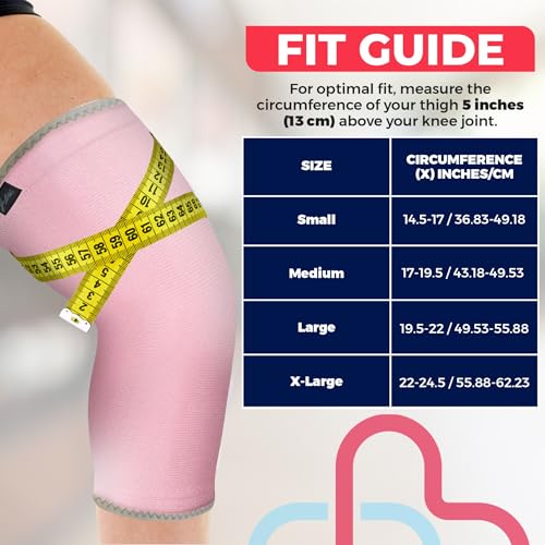 Dr. Arthritis Doctor-Developed Thick Knee Brace Support, Secure Compression Sleeve for Joint Stability (Pink, S)