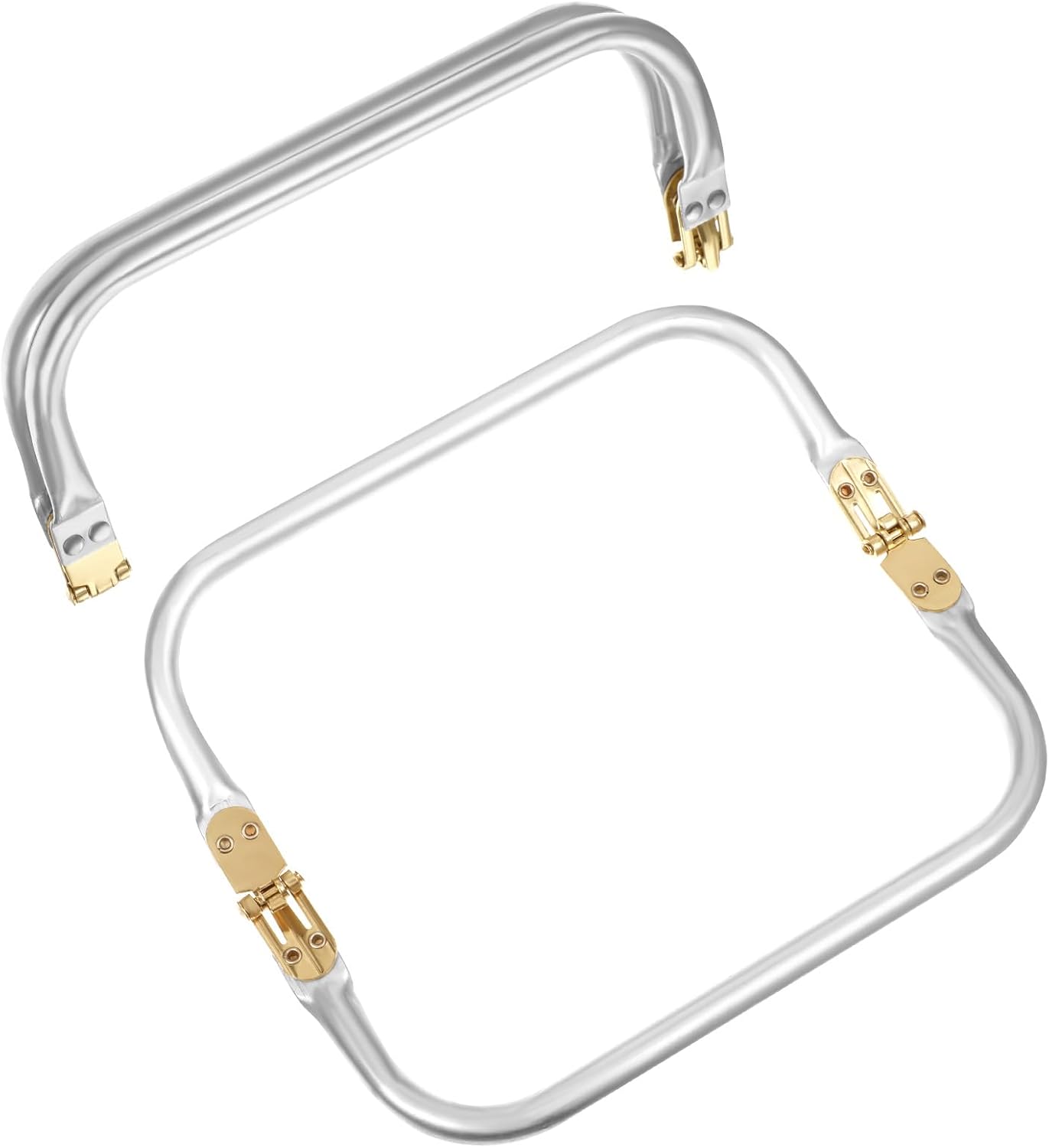 2PCS 10" Metal Purse Frames for Bag Making Clutch Purse Frame Rectangle Lock Frame Kiss Lock U-Shaped Bags Handle Purses Hardware Inner Kiss Clasp DIY Bag Clasps for Handle Bags Making Sewing Crafts