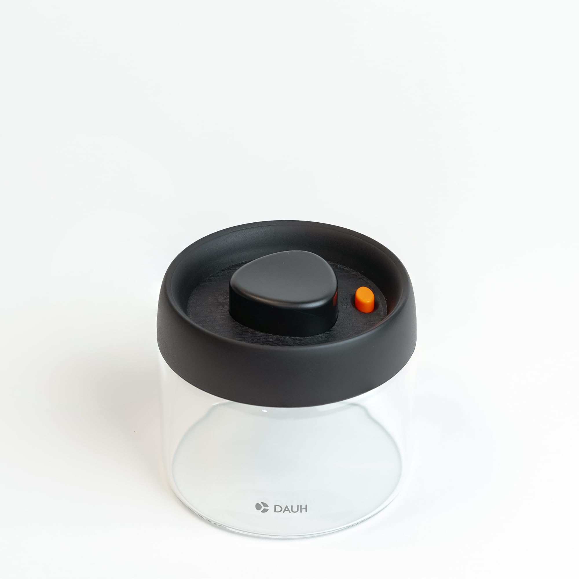 DAUHVacuum Container | Airtight Sealed Canister - Stackable Food Storage - Coffee Bean Storage – Small Glass - Black - 0.4L…