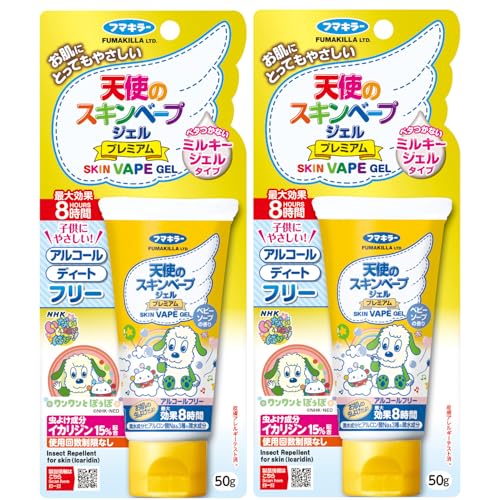 スキンベープ 天使のスキンベープ ジェル プレミアム NHKいないいないばあっ! 虫よけ イカリジン ベビーソープの香り 50g × 2個 【防除用医薬部外品】 トコジラミ マダニ適用 ワンワン フマキラー【まとめ買い】の商品画像（Amazon）