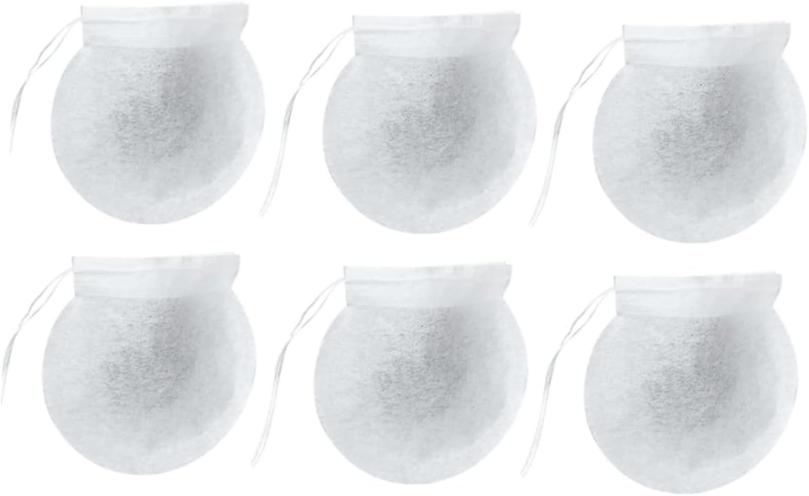100pcs Round Tea Pouch Disposable Wood Pulp Filter Bag Perfect for Loose Tea Coffee Potpourri Perfect Present for Family Friends