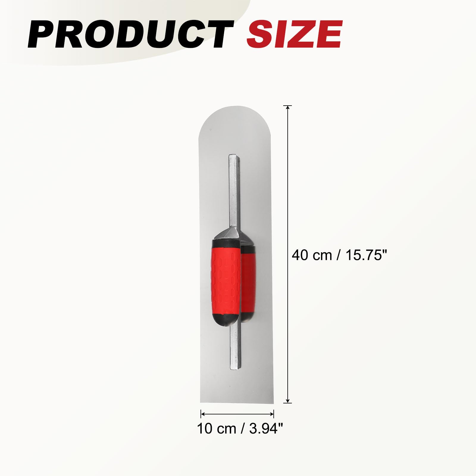 QUARKZMAN Llana Redonda Para Drywall 16" X 4" Llana De Acero Inoxidable 402