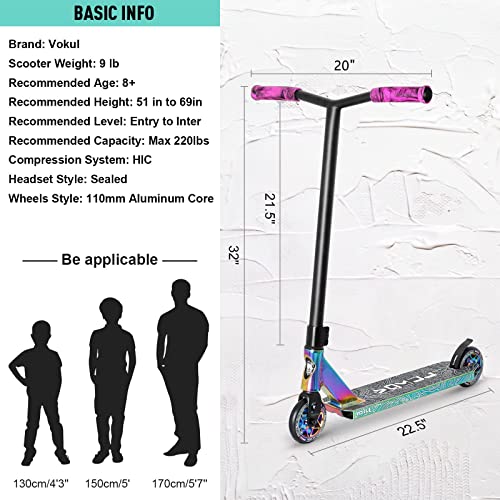 Vokul K1 Pro Trick Scooter | Stunt Scooter, For Kids 8 Years And Up,Teens,Adults - Best Entry Level Freestyle Stunt Scooter For ,Boys,Girls - Freestyle Skate Park Street Scooter #TOP6