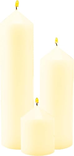 Miniatura 7 de Juego de 18 velas de pilar rojo a granel, velas de huracán, 3 longitudes diferentes (6 cada una), sin goteo sin perfume, sin humo, te da un mejor