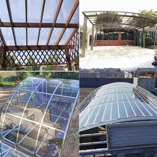 Clear Plastic Patio Roof Replacement Sheets 2mm Thick Polycarbonate Roofing Sheet Outdoor Greenhouse Panels UV Rain Protection Shed Roof Panels Cover for Pergola Carport Yard.(Brown,5.1 x 32.8ft) - Image 5