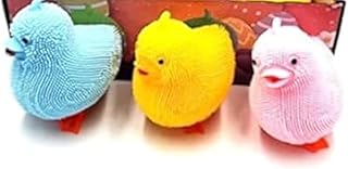 لعبة قابلة للضغط على شكل دجاجة للاطفال، قطعة واحدة، بلاستيك