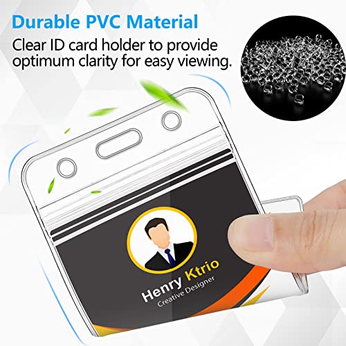 Ktrio 10 Pack Id Badge Holders, Clear Card Holder For Breakaway Lanyard, Multi Id Holder With Waterproof Resealable, Name Tag Badge Holder For Nurses, Office And School, Vertical #TOP1