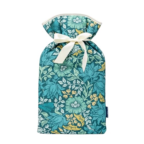 Bouillotte de luxe William Morris mini format 0,5 l enveloppe coton premium et caoutchouc