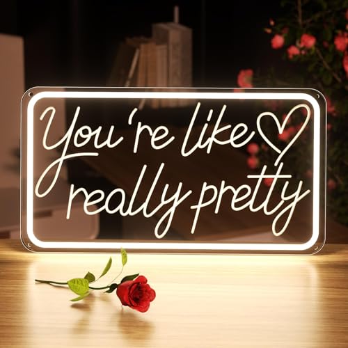 Panneau néon à DEL « You 'Re Like Really Pretty » pour décoration murale, panneau lumineux LED « You 'Re Like Really Pretty » pour chambre de fille,...