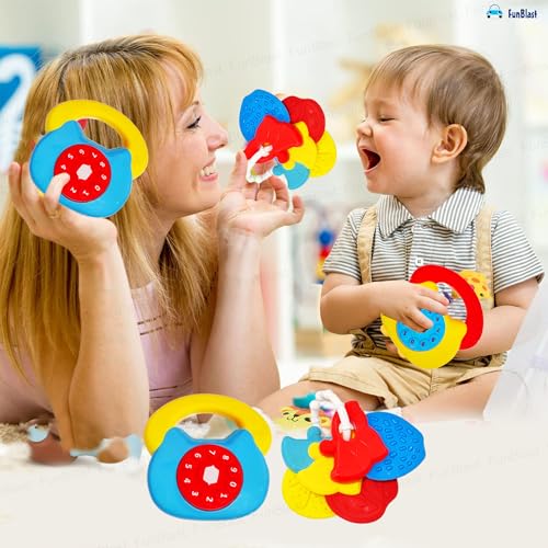 FunBlast Rattles for Babies &ndash; Rattle Toys for Baby and Toddlers, Sound Rattle Toy for New Born Baby, Infants Toys, Early Development Toys for 3+ Months Babies (Pack of 4)