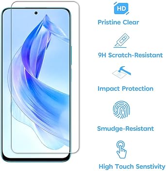 Pack of 3 for Honor 90 Lite Tempered Glass Screen Protector, 9H Hardness, Anti-Scratch, HD Screen Protector