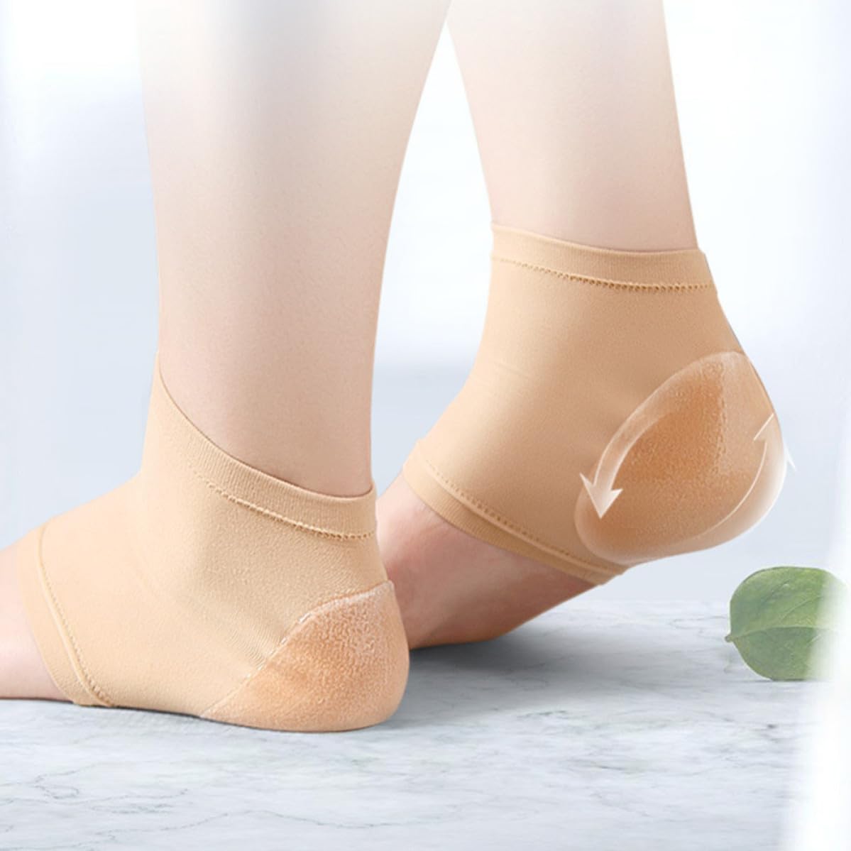 2 Pairs Silicone Heel Protector Socks for Cracking Protection and Non-skid Support, Comfortable Cotton Material for Sports Protection and Standing Long Time Use