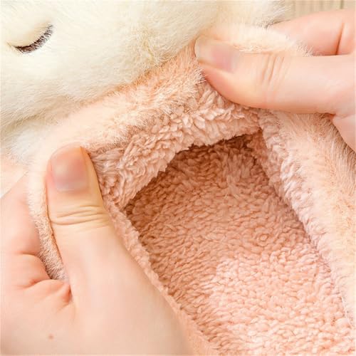 ELONEL Women's Cute Animal Bear Slippers Soft and Comfortable Men's Plush Home Slippers Warm Winter Indoor Slippers4