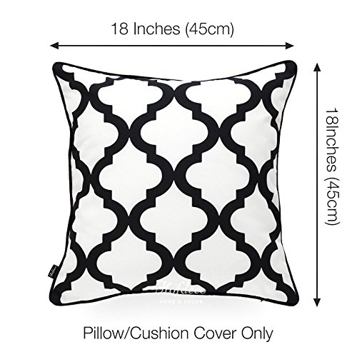 Hofdeco Kissenbezug für drinnen und draußen, wasserabweisend, für Terrasse, Lounge-Sofa, Gelb, Grau, Schwarz… – Bild 3