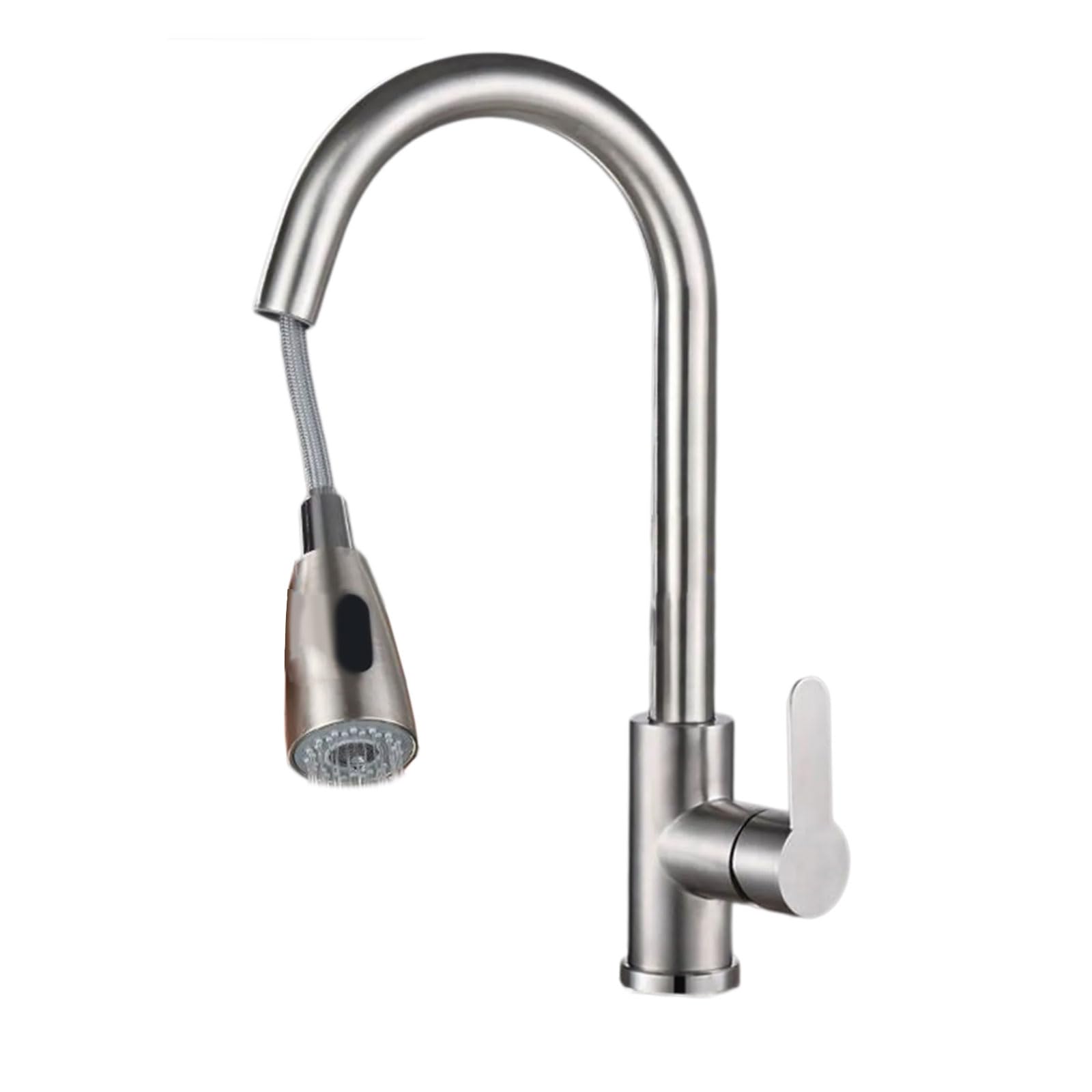 Steel Kitchen Faucet Modern Kitchen Faucet Single Handle Tap Providing Smooth Operate Simple Installs Modern