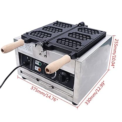 Waffeleisen, Edelstahl, antihaftbeschichtet, 3 Gitter, Taiyaki-Fisch-Waffelmaschine, kommerzielle LPG-Waffelbackmaschine, leicht zu reinigen, schnelles Kochen für zu Hause (Schwarz + Silber 3) – Bild 7
