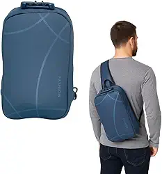 Mochila Transversal Tiracolo, Bolsa de Ombro Antifurto Impermeável com Cadeado de Senha, Compartimento para Notebook, Alças Ergonômicas, Bag Peitoral Anti roubo