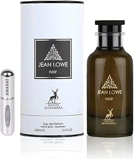 Perfume Jean Lowe Noir 100ml, Perfume Árabe de Larga Duración, Eau da Parfum Importado desde Dubái, Fragancia Intensa y Elegante para Hombre, Incluye Atomizador Recargable 5ML (Noir)
