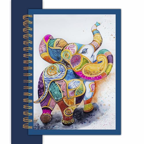 Image of VESTTA -ELEGANCE REDEFINED, B5, Hard Bound Notebook Diary, 7(L) X 9.75 (H) Inches, Gold Wiro Binding, Undated, 90 GSM paper, 192 Ruled Pages (Madhubani Folk Art Series 1)