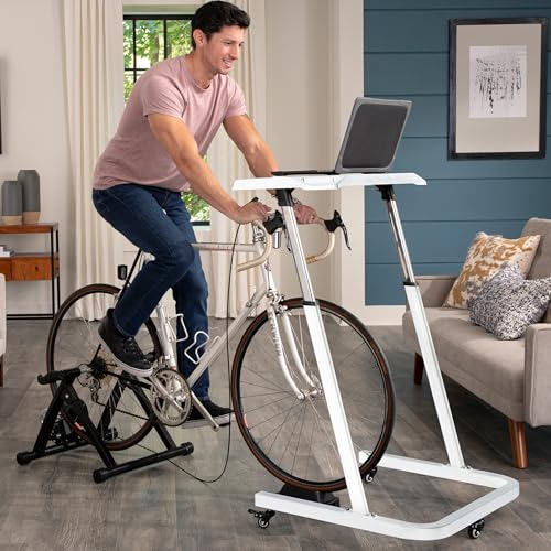 Bike Desk - Rolling Laptop Cart for Stationary Bike or Trainer - Adjustable Standing Desk to Exercise While Working or Watching TV by RAD Cycle by RAD Cycle Products - Image 5
