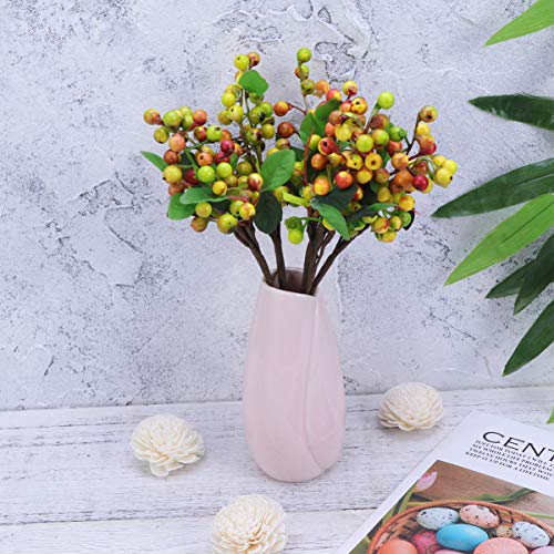 Sewroro Bouquet Filler 5Pcs Artificial Berries Lifelike Fabric Berry Branches Fake Fruit Flower Stems Picks Desktop Vase Flower Arrangement For Office Home Decor Artificial Fruit #TOP4