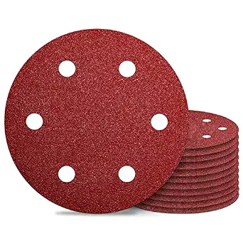 Awutzut 9 Inch 6 Hole Sanding Discs 40 Grit, 12 Pack