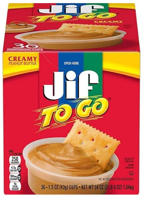 Mantequilla de Maní Cremosa, 1.5 oz, Paquete de 36