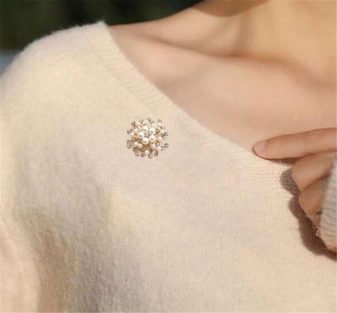 Pearl Flower Brooch - Shining Round Crystal Brooches For Women - Lapel Pin Accessories - Fashion Wedding Bouquet Dress Pin Gift - Image 7