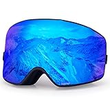 Aquior Ski Goggles Snow Goggles Sports OTG Snowboard Goggles, Large Premium Goggles with Anti Fog, Anti Glare, Dual Lens, UV 400 Protection, Windproof Outdoor