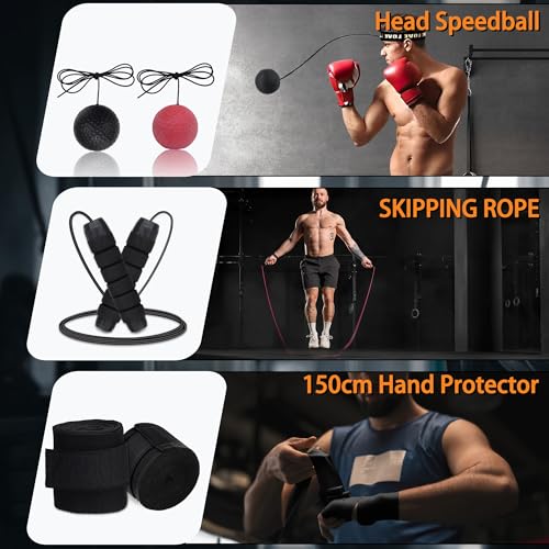 Hanging Punching Bag for Adults, 4FT New Upgrade Oxford Boxing Heavy Bag with 12oz Boxing Gloves, MMA Karate Kickboxing Muay Thai Training Equipment(Unfilled)