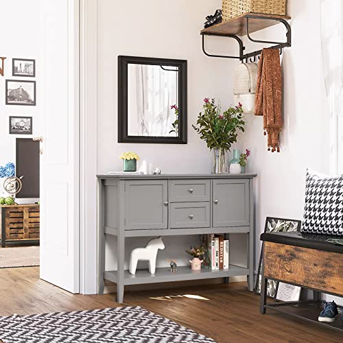 image for TANGZON Buffet Sideboard, Storage Cabinet with 2 Drawers, Open Shelf &