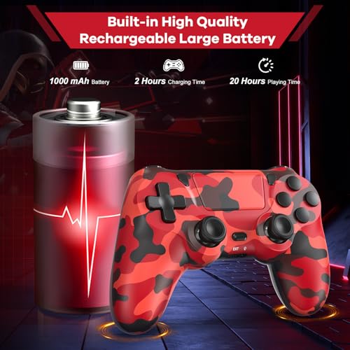 Hiyuky 2 Pack Wireless Controller Compatible with PS4/Slim/Pro/PC with 3.5mm Audio Jack/Dual Vibration/Motion Control/Touch Pad - Thumbnail 4